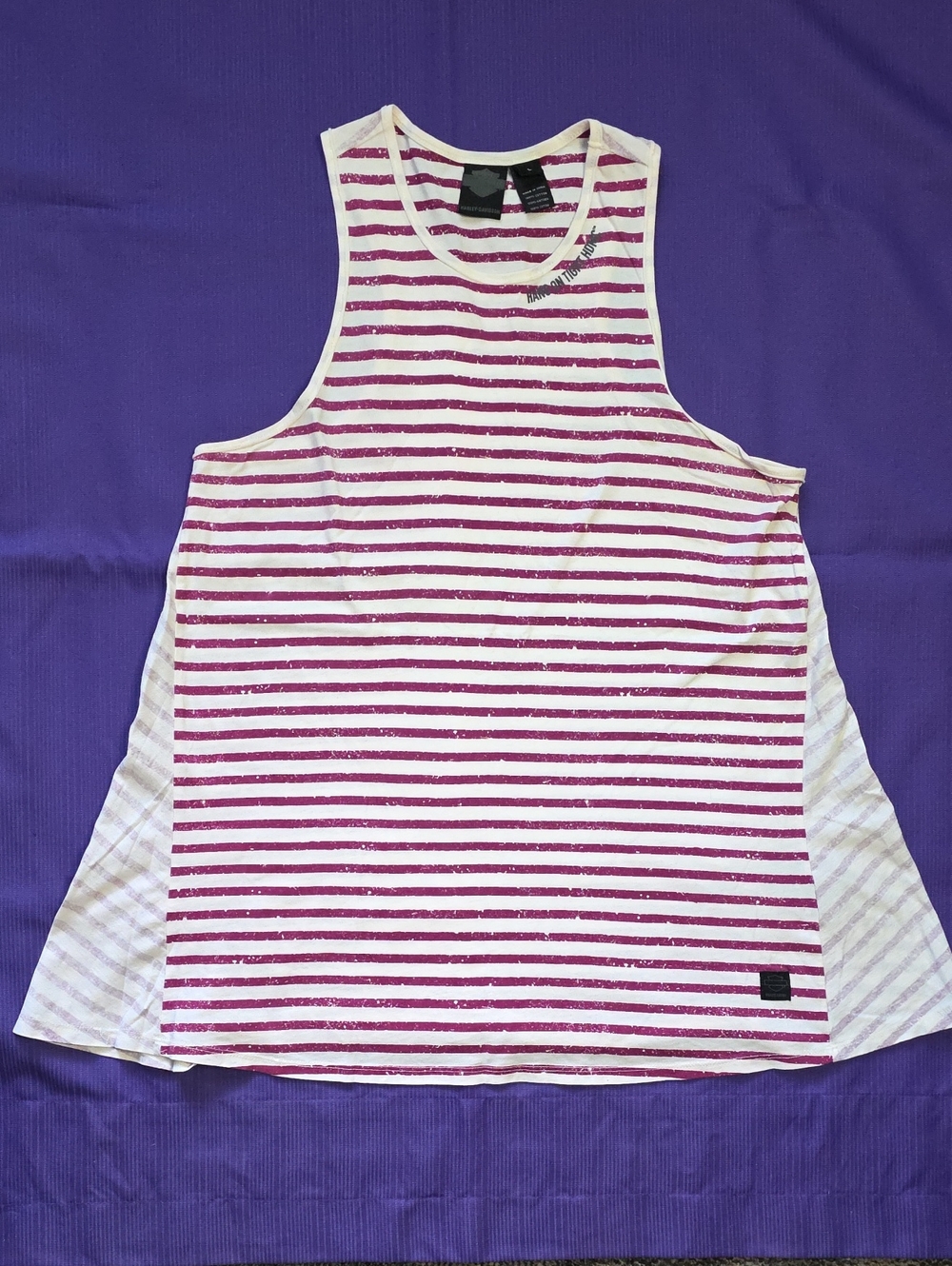 Harley-Davidson Pink and White Striped Women’s Tank